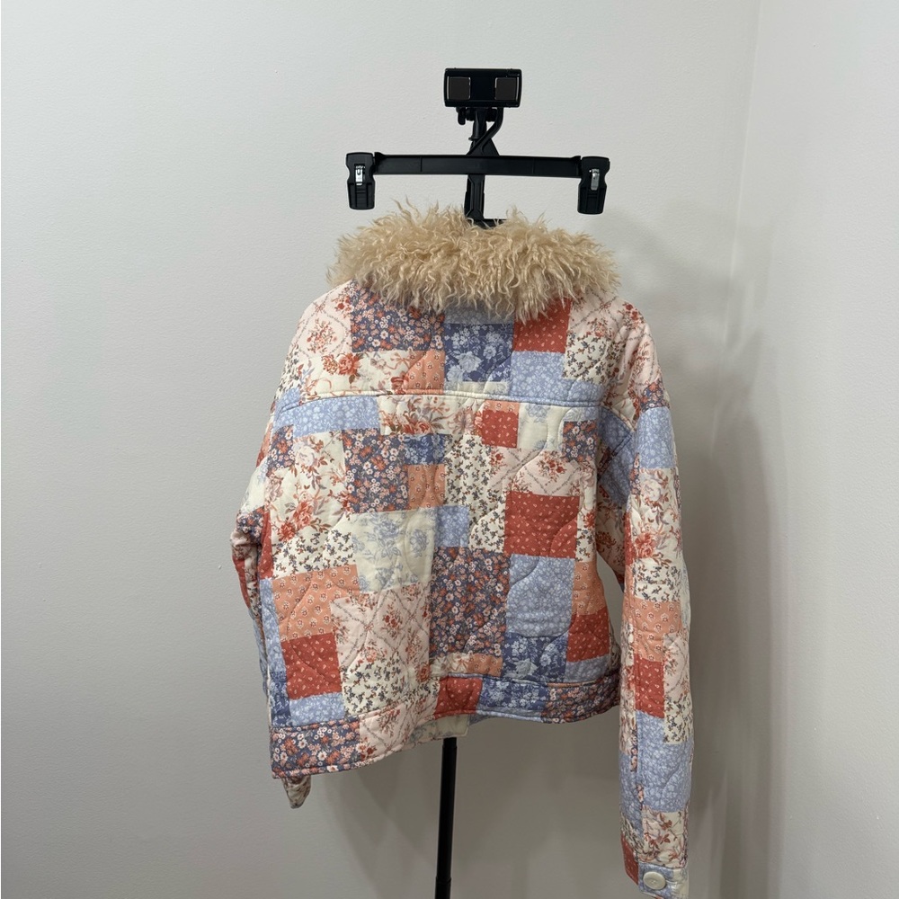 Altar'd State Multicolor Patchwork Teddy Jacket - Picture 7 of 7